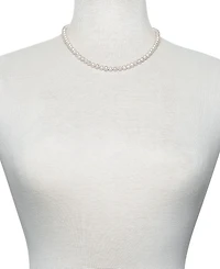 White Cultured Freshwater Pearl (6mm) Necklace and Matching Stud (7-1/2mm) Earrings Set Sterling Silver