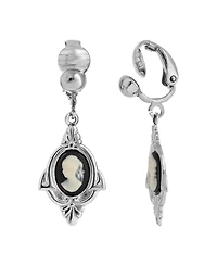 2028 Faux Cameo Clip Earrings