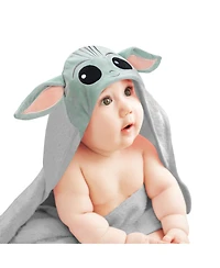Lambs & Ivy Baby Boys Star Wars The Child/Baby Yoda/Grogu Gray Hooded Bath Towel
