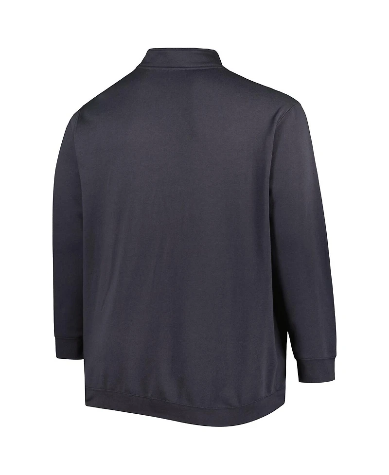 Men's Colosseum Charcoal Michigan Wolverines Big and Tall Tortugas Logo Quarter-Zip Sweatshirt