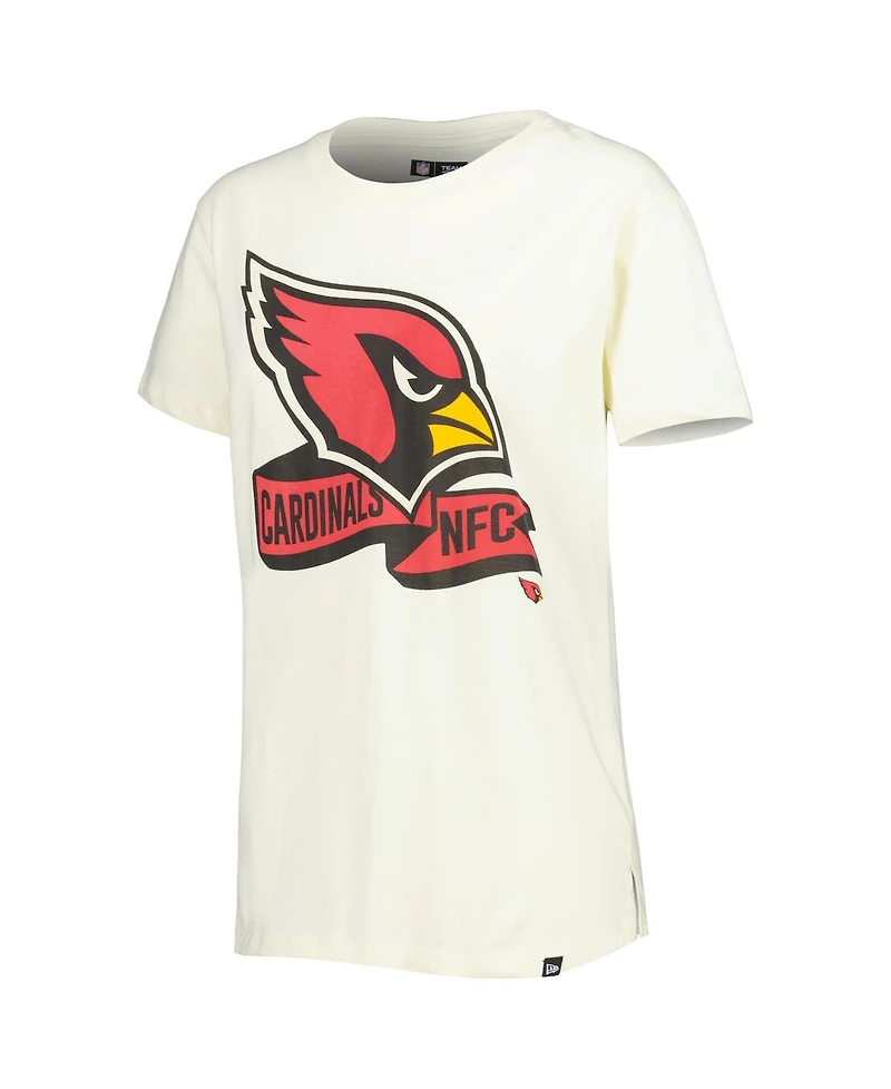Women's New Era Cream Arizona Cardinals Chrome Sideline T-shirt