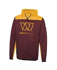 Men's New Era Burgundy Washington Commanders Combine Authentic Hard Hitter Pullover Hoodie