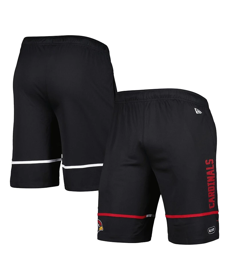 Men's New Era Black Arizona Cardinals Combine Authentic Rusher Training Shorts