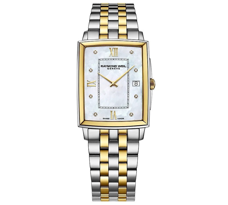 Raymond Weil Women's Swiss Toccata Diamond (1/20 ct. t.w.) Two-Tone Stainless Steel Bracelet Watch 37x30mm