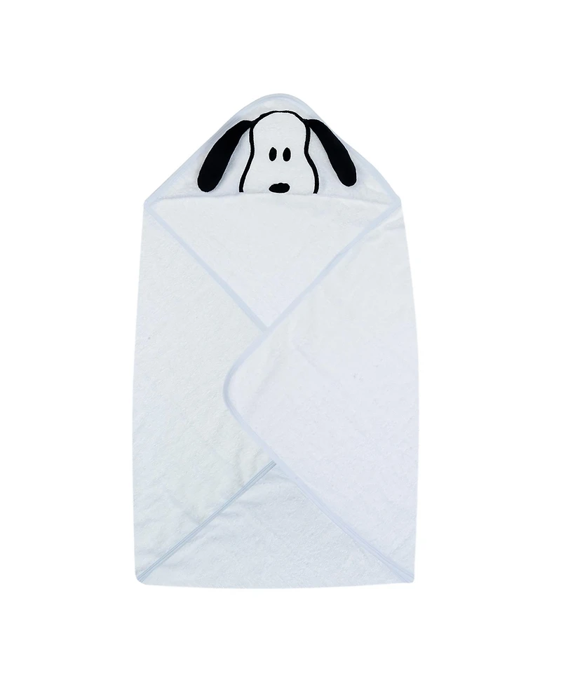 Lambs & Ivy Snoopy Baby/Infant Cotton Hooded Bath Towel - White