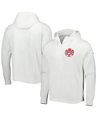 Men's Nike White Canada Soccer Club Fleece Full-Zip Hoodie