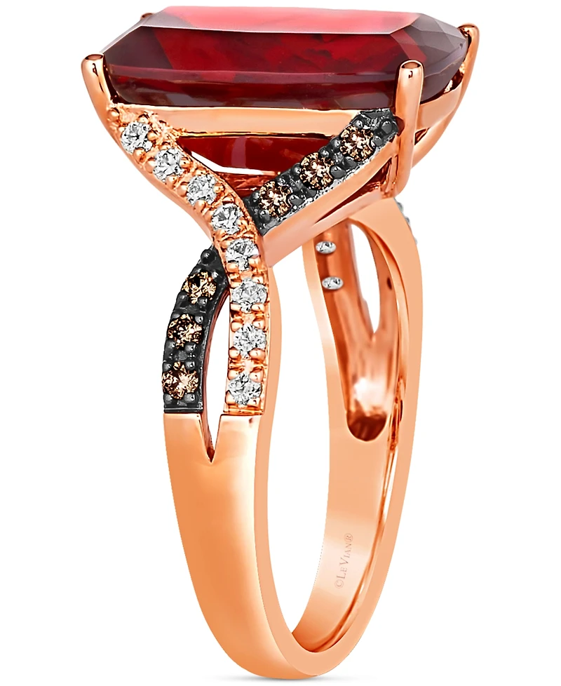 Le Vian Pomegranate Garnet (6-3/4 ct. t.w.) & Diamond (1/4 ct. t.w.) Statement Ring in 14k Rose Gold