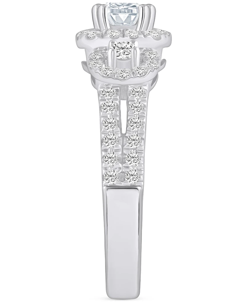 Diamond Halo Engagement Ring (1 ct. t.w.) 14k White, Yellow or Rose Gold