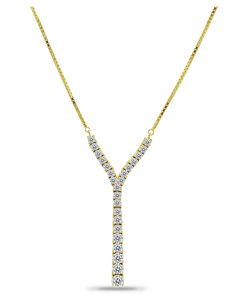 Macy's Cubic Zirconia Graduated Y Adjustable Necklace (6.5 ct. t.w.) in 18K Sterling Silver or Sterling Silver