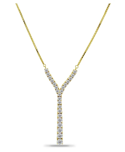 Macy's Cubic Zirconia Graduated Y Adjustable Necklace (6.5 ct. t.w.) in 18K Sterling Silver or Sterling Silver