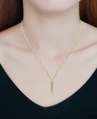 Macy's Cubic Zirconia Infinity Frontal Drop Adjustable Necklace (6.6 ct. t.w.) 18K Sterling Silver or