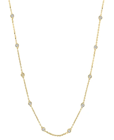 Effy Diamond Bezel 18" Station Necklace (1/4 ct. t.w.) in 14k Gold-Plated Sterling Silver