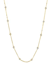 Effy Diamond Bezel 18" Station Necklace (1/4 ct. t.w.) in 14k Gold-Plated Sterling Silver