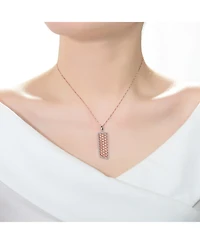 Stylish Sterling Silver Two-Tone Pendant Necklace