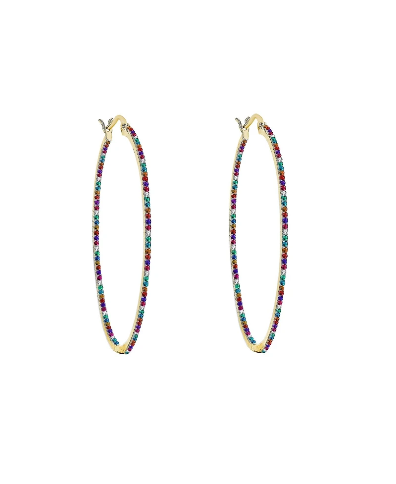 Dazzling Cubic Zirconia Large Hoop Earrings