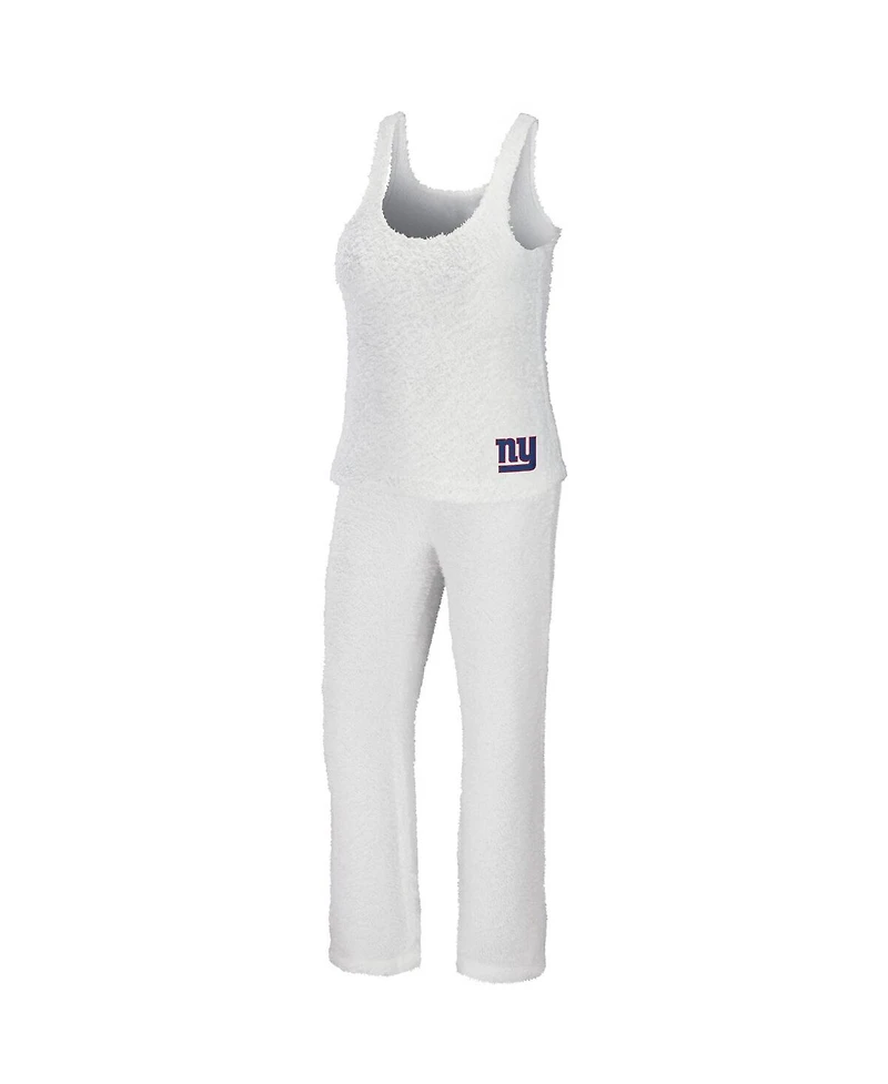 Women's Wear by Erin Andrews Cream New York Giants Cozy Scoop Neck Tank Top Pants Sleep Set