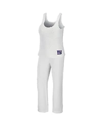 Women's Wear by Erin Andrews Cream New York Giants Cozy Scoop Neck Tank Top Pants Sleep Set
