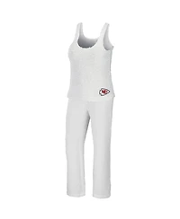 Women's Wear by Erin Andrews Cream Kansas City Chiefs Cozy Scoop Neck Tank Top Pants Sleep Set