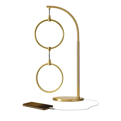 Nova Modern Hoops Dimmable Led Gold Table Lamp (24" )