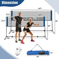Costway Portable Badminton Beach Volleyball Tennis Training Net