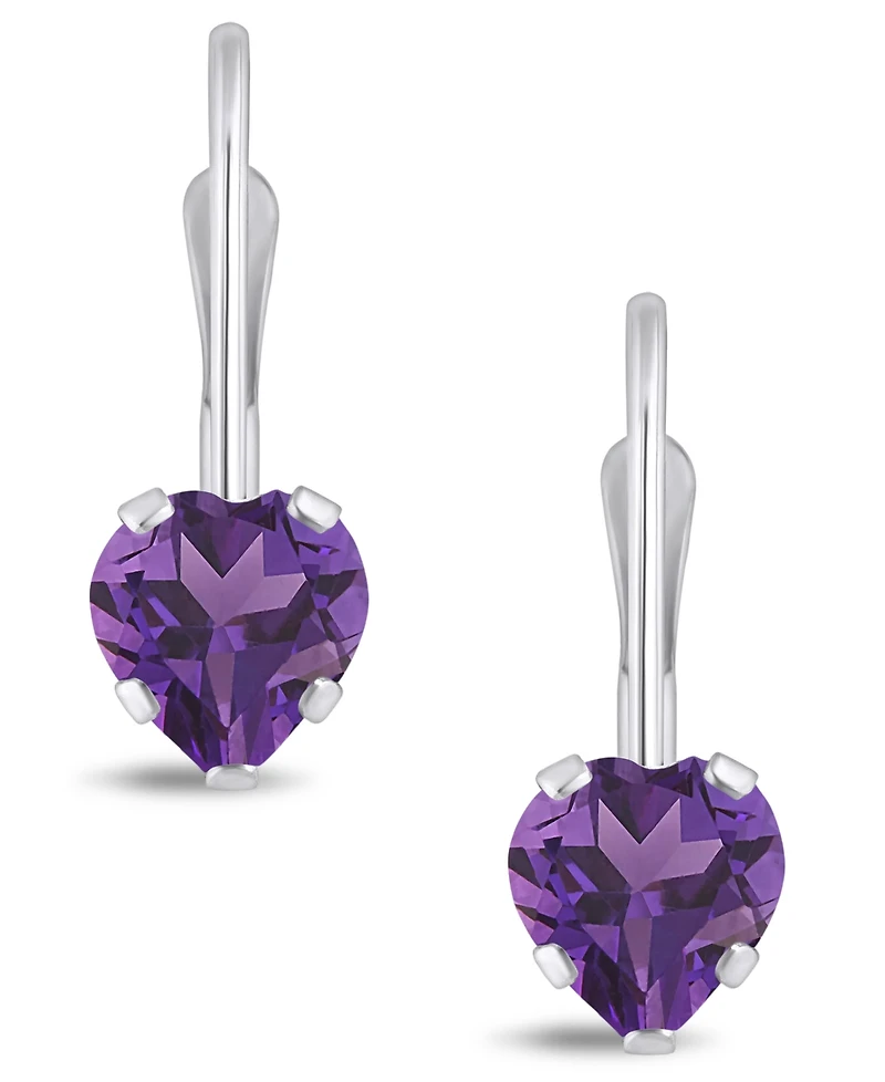 Macy's Gemstone Leverback Earrings 10K White Gold