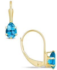 Macy's Gemstone Leverback Earrings 10K Yellow Gold