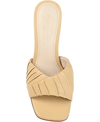 Journee Signature Women's Juliette Leather Open Toe Dress Sandals