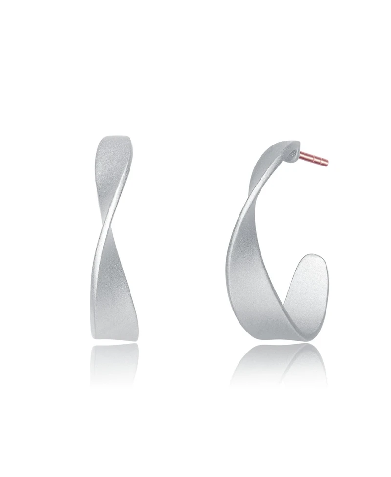 Classy Sterling Silver Twisted Hoop Earrings