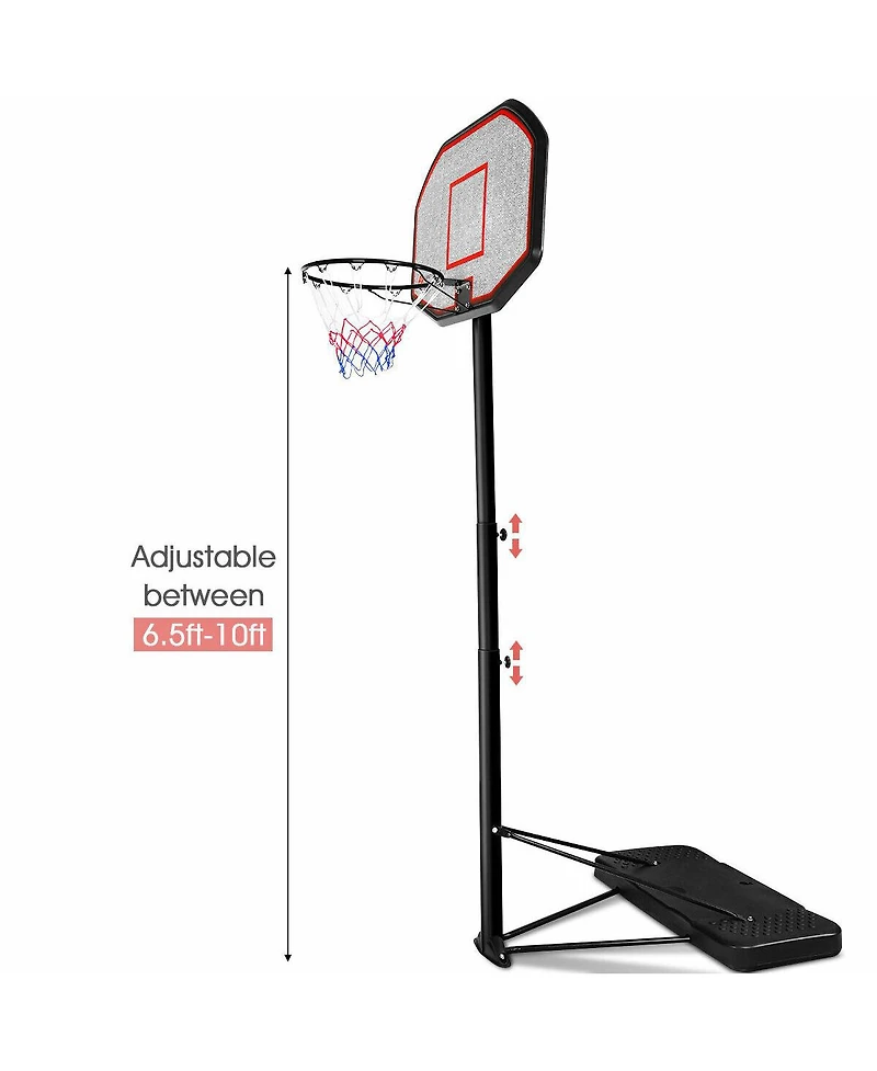 Costway 10ft 43'' Backboard In/outdoor Adjustable Height Basketball