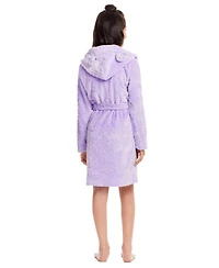 Jellifish Kids Toddler|Child Girls Plush Bath Robe Hooded Flannel Fleece Sleep Sleepwear
