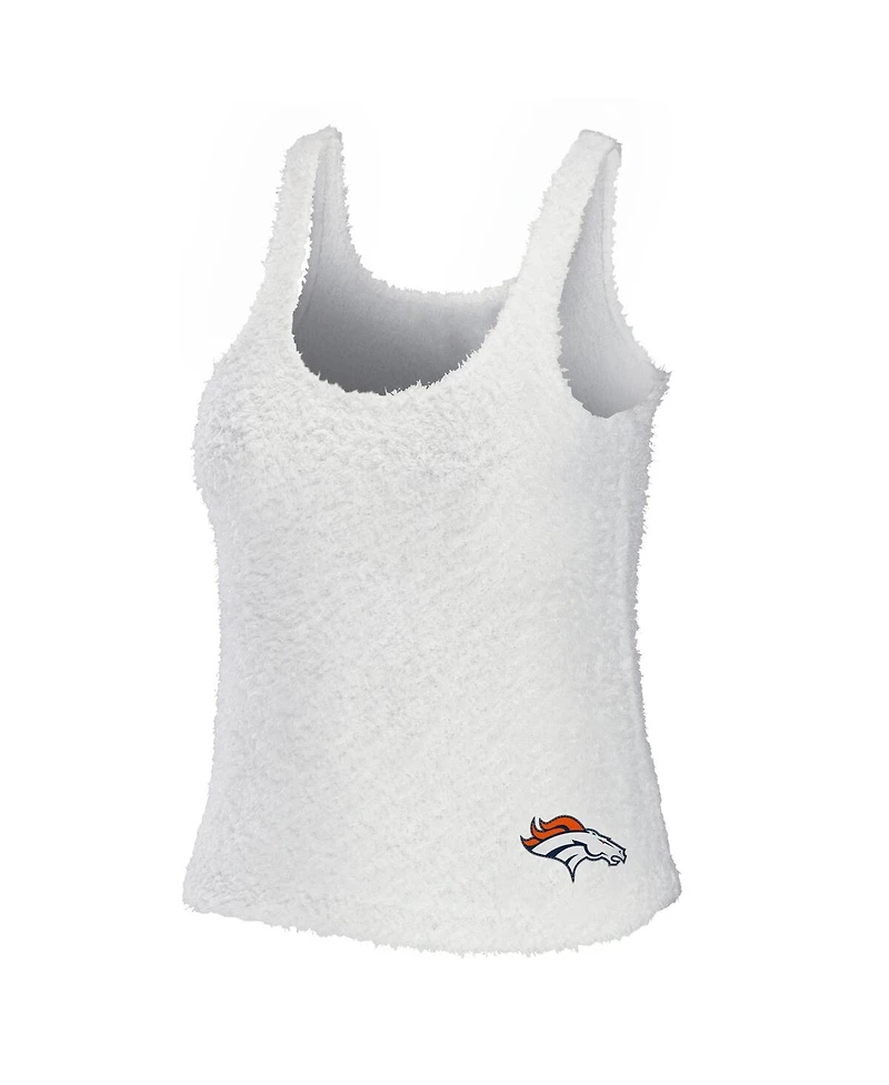 Women's Wear by Erin Andrews Cream Denver Broncos Cozy Scoop Neck Tank Top Pants Sleep Set