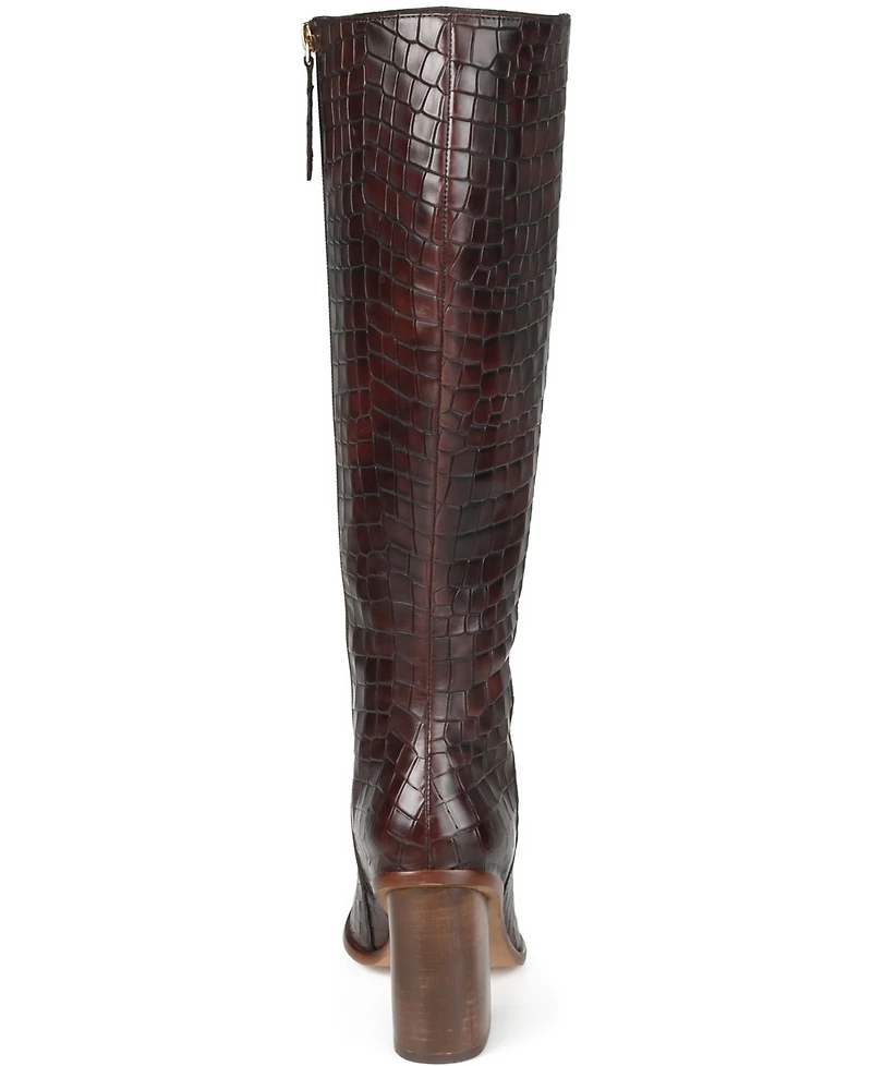 Journee Signature Women's Tamori Stacked Heel Knee High Boots
