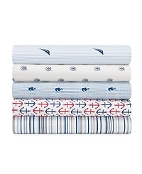 Nautica Audley Cotton Percale 3-Piece Sheet Set, Twin Xl
