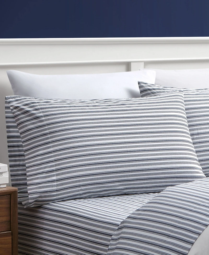 Nautica Coleridge Stripe Cotton Percale -Piece Sheet Set