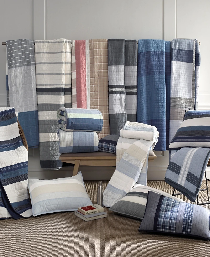 Nautica Tideway Cotton Reversible Quilt, Full/Queen