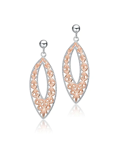 Elegant Sterling Silver Two-Tone Dangling Earrings