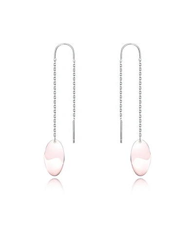 Classy Sterling Silver Oval Rose Gold Plated Metals Dangling Earrings