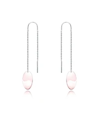 Classy Sterling Silver Oval Rose Gold Plated Metals Dangling Earrings