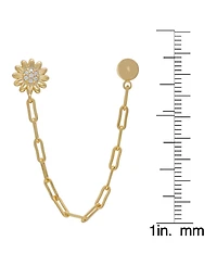 Macy's Cubic Zirconia Flower and Ball Stud Chain Dangling Earrings