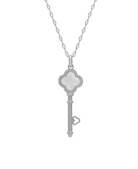 Macy's Mother of Pearl Clover Key Pendant
