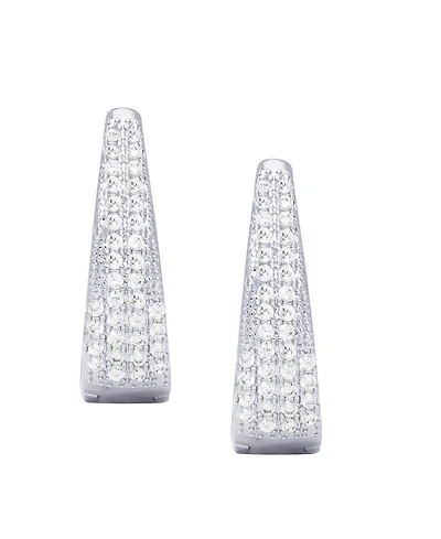 Macy's Pave Oval Hoop Earrings