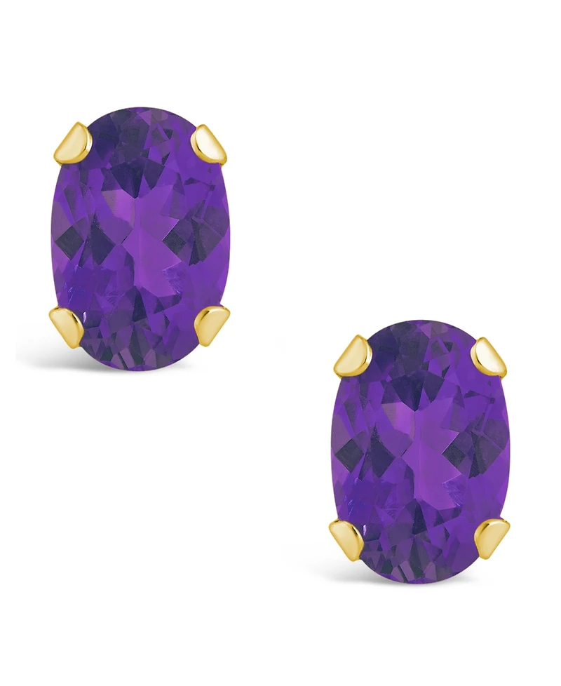 Macy's Gemstone Stud Earrings 10k Yellow Gold