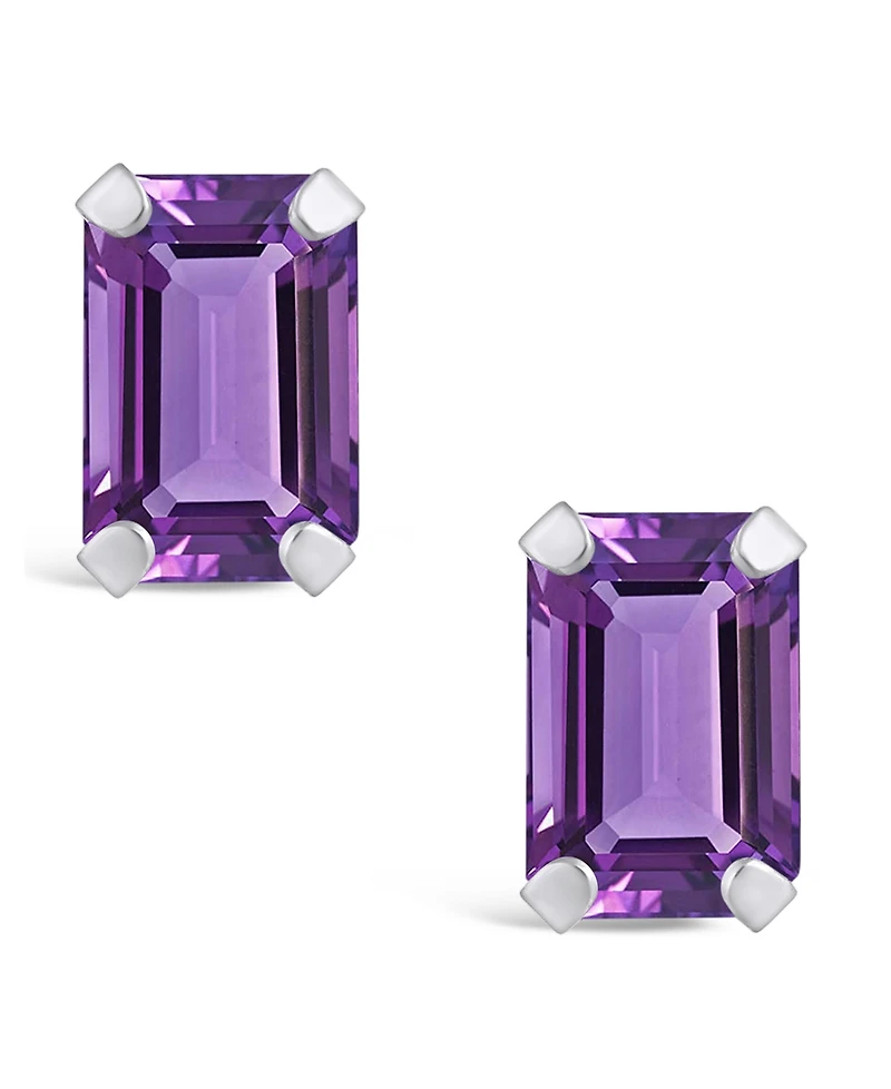 Macy's Gemstone Stud Earrings 10k White Gold