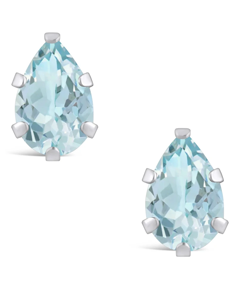 Macy's Gemstone Stud Earrings 10k White Gold