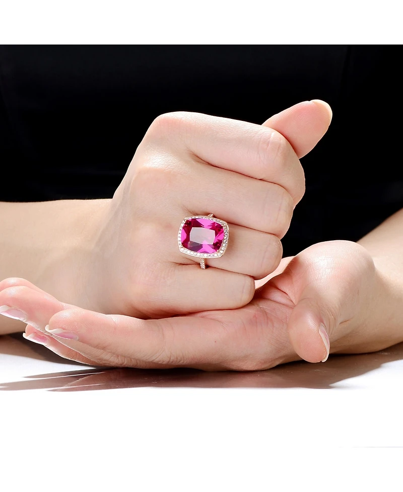 Sterling Silver Red Cubic Zirconia Statement Ring
