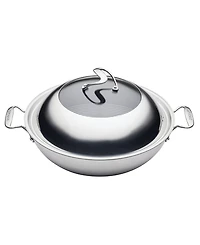 Circulon Clad Stainless Steel 14" Induction Wok with Glass Lid and Hybrid Steelshield and Non-stick Technology