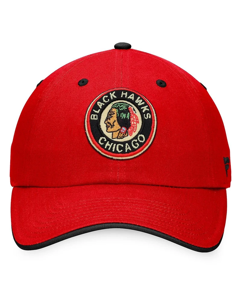 Men's Fanatics Red Chicago Blackhawks Original Six Adjustable Hat