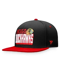 Men's Fanatics Black, Red Chicago Blackhawks Heritage Retro Two-Tone Snapback Hat