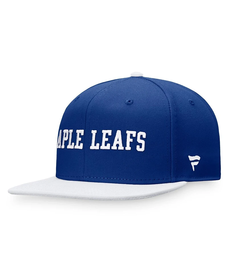 Men's Fanatics Blue, White Toronto Maple Leafs Iconic Color Blocked Snapback Hat