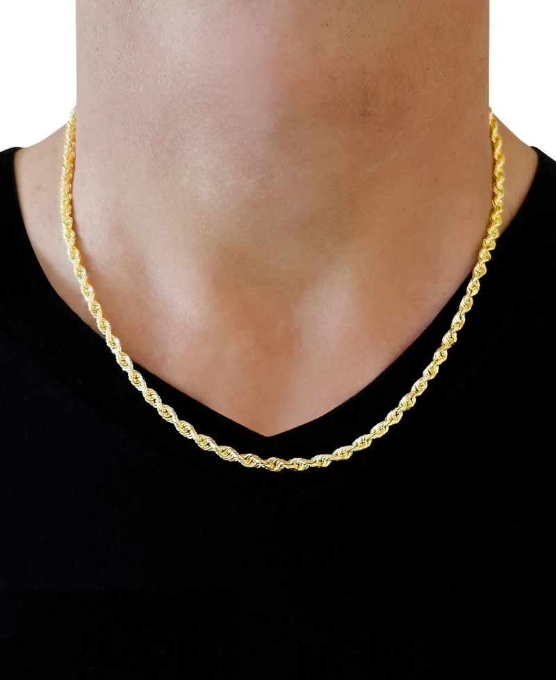 Rope Chain 20" Necklace 3.5mm in 14k Gold
